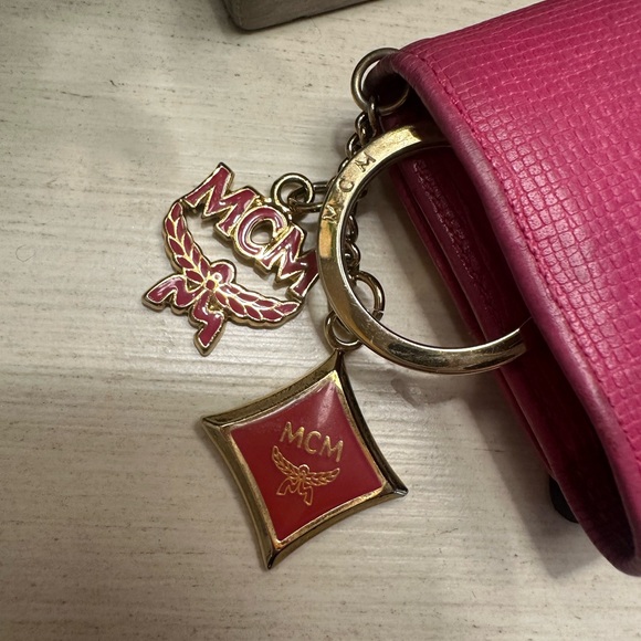 MCM Pink Leather Key Holder with Charms - Picture 5 of 16